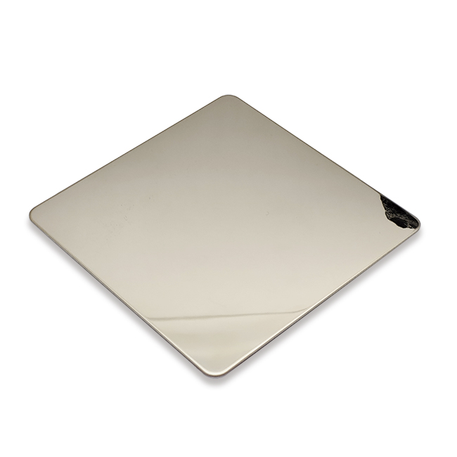 Grade 304 Mirror 8K Light-Champange Gold Color Stainless Steel Sheet with Nano Coating