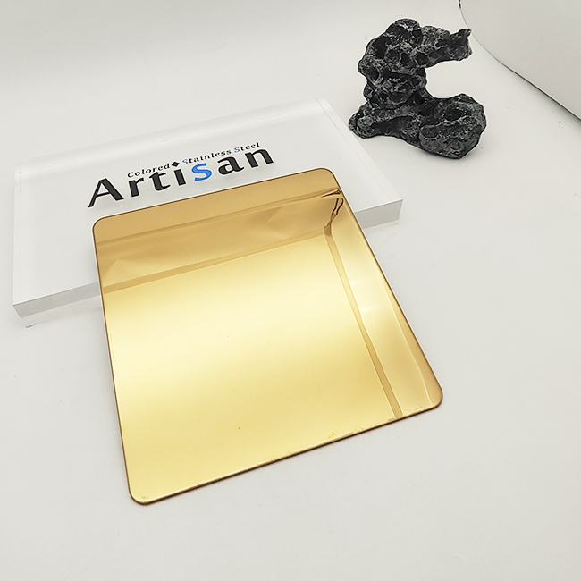 Grade 304 Mirror 8K Zr-brass Color Stainless Steel Sheets - Image 3
